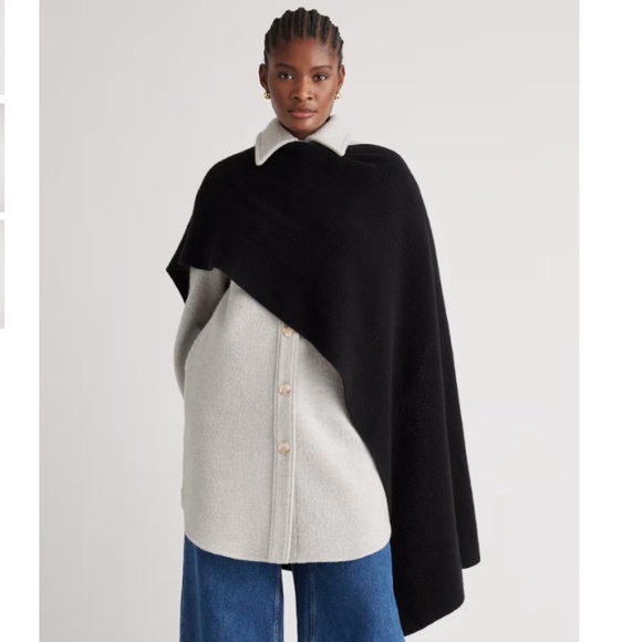 QUINCE Mongolian Cashmere Ribbed Wrap - Picture 3 of 5